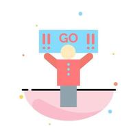 Fan Sport Support Supporter Abstract Flat Color Icon Template vector