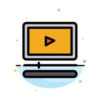 Video Player Audio Mp3 Mp4 Abstract Flat Color Icon Template vector