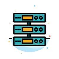 Server Data Storage Cloud Files Abstract Flat Color Icon Template vector