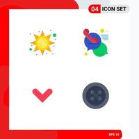 Pack of 4 creative Flat Icons of brightness arrows sun light message down Editable Vector Design Elements