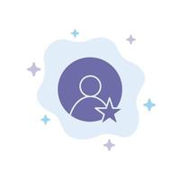 Rating User Profile Blue Icon on Abstract Cloud Background vector