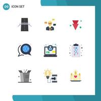 Modern Set of 9 Flat Colors and symbols such as message forum chat discussion full Editable Vector Design Elements