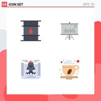 Set of 4 Modern UI Icons Symbols Signs for can achievement delivery project rocket Editable Vector Design Elements