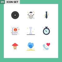 9 User Interface Flat Color Pack of modern Signs and Symbols of document information gingerbread info fashion Editable Vector Design Elements