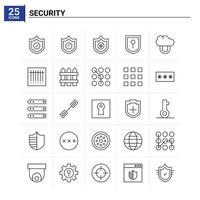 25 conjunto de iconos de seguridad. fondo vectorial vector