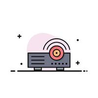 Presentation Projector Machine Service  Business Flat Line Filled Icon Vector Banner Template