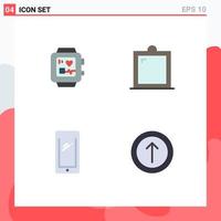 Set of 4 Commercial Flat Icons pack for medical mobile decor window iphone Editable Vector Design Elements