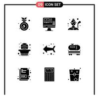 Set of 9 Modern UI Icons Symbols Signs for left basketball golf education back Editable Vector Design Elements