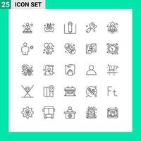 25 Creative Icons Modern Signs and Symbols of avatar spaceship pencil rocket farming Editable Vector Design Elements