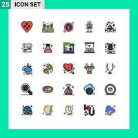 25 Creative Icons Modern Signs and Symbols of technology robot seed machine info button Editable Vector Design Elements