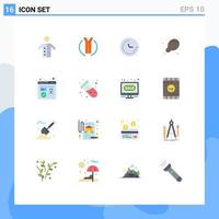 Universal Icon Symbols Group of 16 Modern Flat Colors of marketing supermarket location food navigation Editable Pack of Creative Vector Design Elements