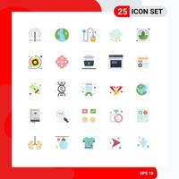 25 Universal Flat Colors Set for Web and Mobile Applications sauna lotus click technology data Editable Vector Design Elements