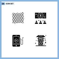 Modern Set of Solid Glyphs and symbols such as carnival cell pattern online agriculture Editable Vector Design Elements