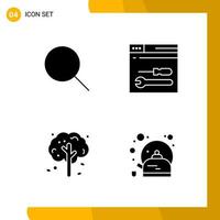 4 Icon Set Solid Style Icon Pack Glyph Symbols isolated on White Backgound for Responsive Website Designing vector