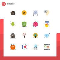 16 Thematic Vector Flat Colors and Editable Symbols of leaf autumn delete Layer plumber Editable Pack of Creative Vector Design Elements