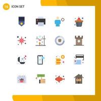 Universal Icon Symbols Group of 16 Modern Flat Colors of food cake hardware position human Editable Pack of Creative Vector Design Elements