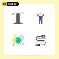 Pack of 4 Modern Flat Icons Signs and Symbols for Web Print Media such as canada air building success decoration Editable Vector Design Elements