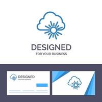 tarjeta de visita creativa y plantilla de logotipo nube naturaleza primavera sol vector ilustración