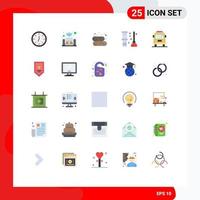 Pack of 25 Modern Flat Colors Signs and Symbols for Web Print Media such as transport bus countryside room clean Editable Vector Design Elements