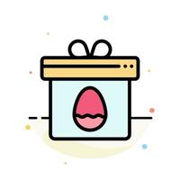 Gift Box Egg Easter Abstract Flat Color Icon Template vector