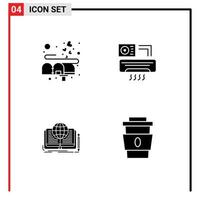 Group of Modern Solid Glyphs Set for box novel mail ac story Editable Vector Design Elements