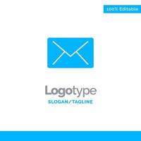 Correo electrónico mensaje de correo azul plantilla de logotipo sólido lugar para el eslogan vector