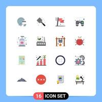 16 User Interface Flat Color Pack of modern Signs and Symbols of soap liquid achievement remote control pad Editable Pack of Creative Vector Design Elements