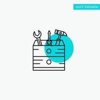 Tool Box Carpenter Tools turquoise highlight circle point Vector icon