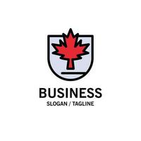 Security Leaf Canada Shield Business Logo Template Flat Color vector