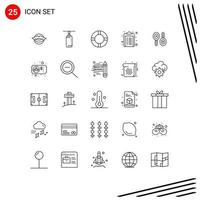 Pictogram Set of 25 Simple Lines of search pharmacy punching note healthcare Editable Vector Design Elements