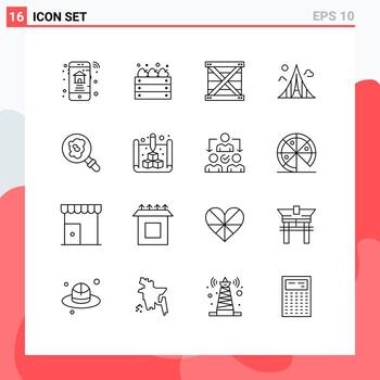 Editable Vector Line Pack of 16 Simple Outlines of martyrs estate box construction programing Editable Vector Design Elements