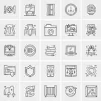 25 iconos de negocios universales vector ilustración de icono creativo para usar en proyectos relacionados con la web y dispositivos móviles