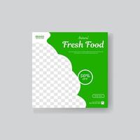 Food Social media post banner design promotion template vector