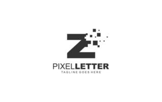 píxel del logotipo z para la empresa de marca. ilustración de vector de plantilla digital para su marca.