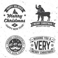 Merry Christmas and Happy New Year 2018 retro template with Santa Claus vector