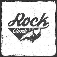 Vintage typography design with climber on the mountains. vector