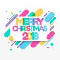 2018 Happy New Year greeting card vector