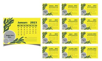 Calendar Design Layout Templet design vector