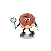 Mascot of donuts searching vector