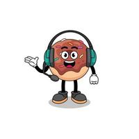 Mascot Illustration of donuts as a customer services vector