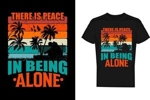 Alone T-shirt Design for Print Apparel vector
