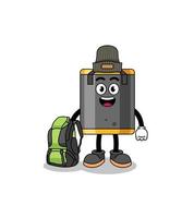 Illustration of punching bag mascot as a hiker vector