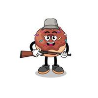 Cartoon Illustration of donuts hunter vector