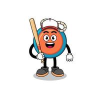 caricatura de mascota yoyo como jugador de béisbol vector