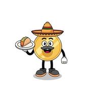 Character cartoon of key as a mexican chef vector