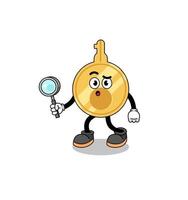 Mascot of key searching vector