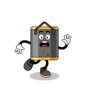 slipping punching bag mascot illustration vector