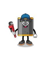 punching bag illustration cartoon as a plumber vector