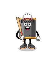 punching bag mascot cartoon as a baseball player vector