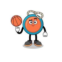 ilustración de yoyo como jugador de baloncesto vector